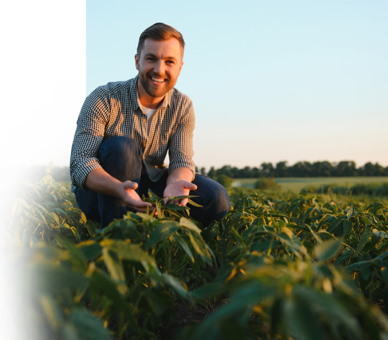 agricultor que utiliza o sistema wemov